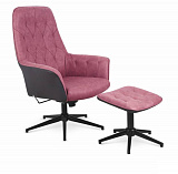 Комплект HALMAR VAGNER (кресло для отдыха + подставка для ног) темно-розовыйчерный - Апис плюс