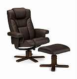 Комплект HALMAR BORNEO (кресло для отдыха + подставка для ног) т.коричневое - Апис плюс
