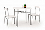 Комплект HALMAR LANCE (стол+ 2 стула) белыйсерый, 82/50/75 - Апис плюс