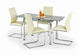 Стол обеденный HALMAR LOGAN 2 раскладной, серый, 96-142/70/76 - Апис плюс